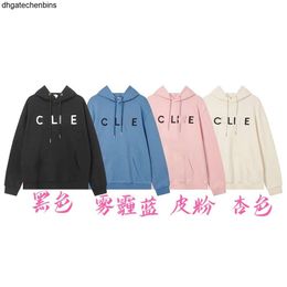 Designer Cel Women and Men Hooded Hoodie 2023 Autumn/winter New Cel Classic Hot Glue Letter Loose Hoodie Mens and Womens Solid Colour Sweater Cel K1hl UWZ9 LTL2