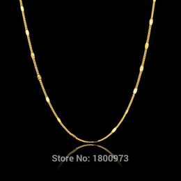Mens Women Unisex Yellow Gold Filled Thin Necklace Link Chain2371