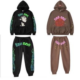Sp5der hoodie mens designer hoodie tracksuit sweatpants Young Thug fashion streetwear suit sport set woman High Quality Foam Print Sweatshirts size S-2XL