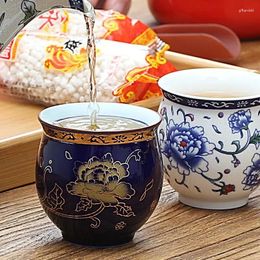 Tea Cups Ceramic Double Layer Heat Insulation Cup Creative Blue And White Porcelain Teacup Office Retro Water Mug Drinkware