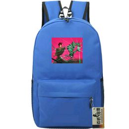 Hierophant Green backpack Jojo Bizarre Adventure day pack Bite The Dust school bag Cartoon Print rucksack Sport schoolbag Outdoor daypack