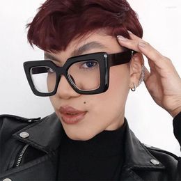 Sunglasses Frames Vintage Optical Square Eyeglasses Frame For Women Oversized Black Decorative Glasses Ladies Transparent Spectacle Big