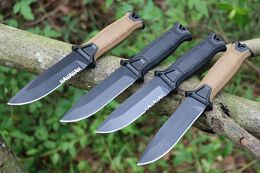 High Quality G1600 Survival Straight Knife 12C27 Black Titanium Coating Blade Full Tang FRN Handle Outdoor Tactical Fixed Blade Knives with Kydex