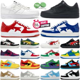 Bapesta Sapatos Sapatilhas Designer para Stases Mulheres Low Top Preto Branco Bebê Azul Laranja Camo Verde Pastel Rosa Nostálgico Cinza Mens Outdoor Fashion Trainers