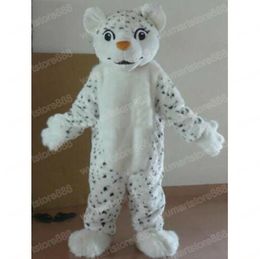 Newest Snow Leopard Mascot Costume Top quality Carnival Unisex Outfit Christmas Birthday Outdoor Festival Dress Up Promotional Props Holiday Party Dress