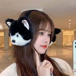 Berets Lovely Husky Earmuffs For Women Girls Winter Warm Dog Head Soft Plush Earmuff Outdoor Protection Ear-Muffs Ear Cover Gifts319C