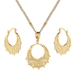 Ethiopian Round Jewellery Set Pendant Earring Jewellery Eritrea Habesha Party Gold Colour Women Fashion Jewellery Sets299x