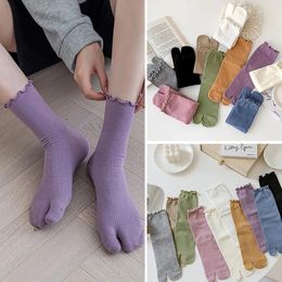 Women Socks Two-Toed High Quality Combed Cotton Split Toe Unisex Simple Comfortable Japanese Tabi