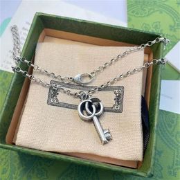 2023 Luxury Designer Necklaces Classic key Pendant Jewellery Retro carving keys Necklacess Couples Party Holiday high quality Gift g254U