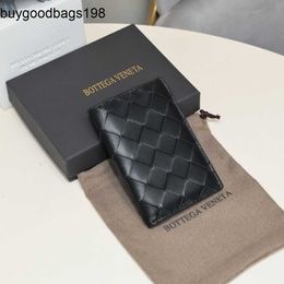 Mens Wallet BottegaaVeneta Bags B Family Luxury Huazhong Woven Imported Head Layer Cowhide Card Bag Genuine Leather Thin Clip and Womens Bank Light