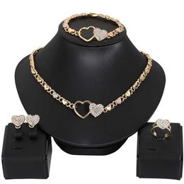 African jewelry set for women Heart necklace set wedding jewelry sets earrings xoxo necklace bracelets gifts 210619272q