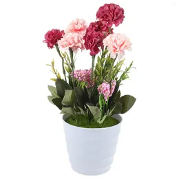 Decorative Flowers Faux Plant Artificial Flower Bonsai Potted Desktop False Ball Chrysanthemum For