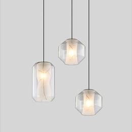 Nordic Modern LED Pendant Lights Dining Hall Restaurant Hotel Pendant Lamps Glass Hanglamp Home Decoration Lighting Lampara tech