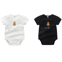 Rompers baby Rompers boy girl gold bear shortsleeved cotton clothes newborn Jumpsuits kids Bodysuit baby khaki cotton clothing 12 years