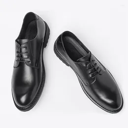 Dress Shoes YIGER Men's Business Man Formale Wedding Genuine Leather Vintage Oxford Black Male Casual 2023