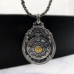 Pendant Necklaces Vintage Vajra Rotating Nine Palaces And Eight Brand Pendants In Sterling Silver