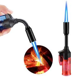 New 360° Rotatable Extended Hose Gun Lighter High-Power Inflatable Spray Practical Outdoor Barbecue Smoking Tool