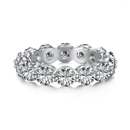 Cluster Rings Karlch S925 Sterling Silver Ring For Women With A Design Sense Of Niche Fashion And Light Luxury. Zircon Row Diamond