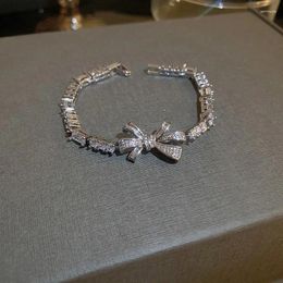 Charm Bracelets 2023 Bow Bracelet Luxury Roman Trendy Round Sterling Silver Bangle For Women Anniversary Gift Jewelry Wholesale
