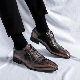 Dress Shoes Men Oxfords Square Toe Lace-up Spring Autumn Black Brown Wedding For With