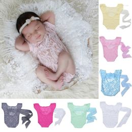 Rompers Born Lace Romper Baby Bloomer Boho Jumper Girl Pography Props Fotografie