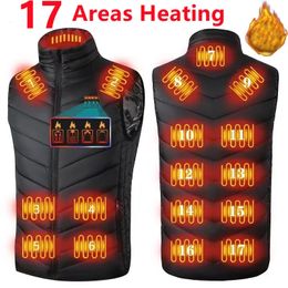 Men's Vests 17139 Areas Heated Vest Men Jacket Winter Womens Electric Usb Heater Tactical Man Thermal Body Warmer Coat 231218