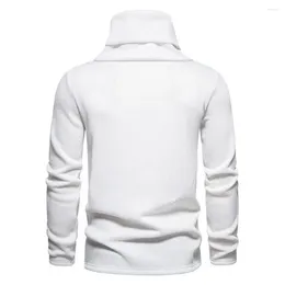 Men's Hoodies Basic Men Sweatshirt High Piled Collar Knitted Warm Thick Pullover For Fall Winter Long Sleeve Mid Length