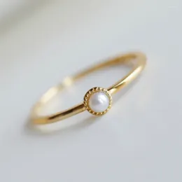 Cluster Rings Real 9K Yellow Gold Ring Natural Freshwater Pearl Design Pure AU375 For Women Fine Jewellery Gift