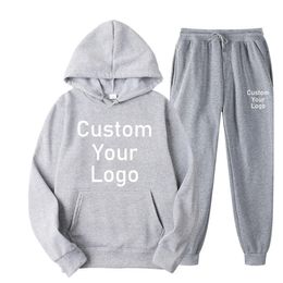 Women s Tracksuits Custom Pullover Hoodie Set Men s and Printed Sweatshirt Sweatpants 2 Sportswear Sets Can Be Wholesale 231219