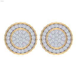 Wholesale Price Round-shape Earrings for Men Women and Girls in 10kt Yellow White Gold with Natural Vvs-vs Real Diamond