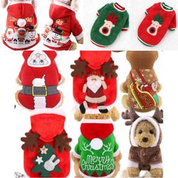 Dog Apparel 1PC Pet Clothes Winter Soft Fleece Hoodies Small Puppy Animal Chihuahua Yorkshire Santa Claus Christmas Costume Cloak Gift