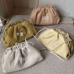 Tote Bag Designer Handbags Size Cowhide Cloud Dumplings Woven Pleated Chain Holding Women's