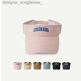 Visors Summer Visors Sun Protection Hollow Top Hat Men Women Outdoor Sport Baseball C Golf Hiking Tennis Running Sunscreen HatsL231219