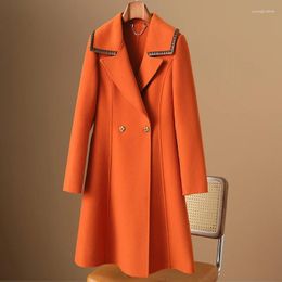 Casual Dresses European Double-sided Cashmere Coat For Women In Autumn And Winter With A High-end Feel Hepburn Style Suit Wool Fabric