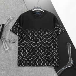 Designer's New Men's T-shirt Fashionable Casual 100% Cotton Anti Wrinkle Slim Fit Letter Flower Pattern Couple Shirt Black and White Asian Size M-3XL