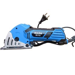 Mini Hand Circluar saw 220V EU Plunge Saw Multifunction Cutting Saw Multi Circular Saw Home Use For Wood Metal Granite Marble T215h