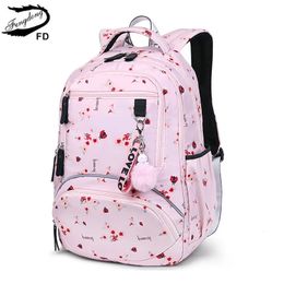 School Bags Fengdong kids waterproof school backpack for girls school bags cute ballon printing laptop backpack children backpacks schoolbag 231219