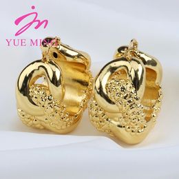 Wedding Jewellery Sets Dubai Gold Colour Earrings for Women Plated Hoop For Bride Design Weddings Trend Lady Hook Jewellery 231219