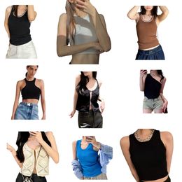 casual sexy streetwear tank top women letter print summer sleeveless pullover vest designer tank top loewe top