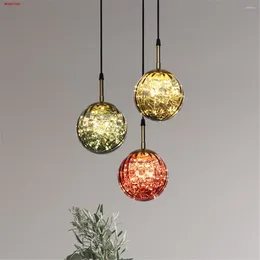 Pendant Lamps Nordic Modern Design Gypsophila Tinted Glass Led Lights For Living Room Bar Counter Coffee Table Art Deco Hanging Lamp