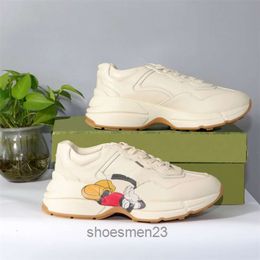 Fashion with Rhyton Wave Designer Shoes Beige Men Mouth Trainers Vintage Sneakers Luxury Chaussures Sneaker Ladies Shoe 5 W1NH