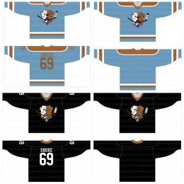 69 Shore Sudbery Blueberry Hockey Jersey Black Blue Custom Any Number Any Name 79