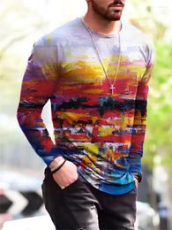 Men's T Shirts Gothic Street Style Hip Hop Long Sleeve T-Shirts Spring Autumn 3D Printing Youthful Vitality Tops Tees Plus Size 6XL