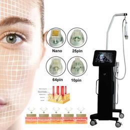 Gold New Vertical Style RF Microneedling Machine For Acne Skin Stretch Mark Anti Ageing Treatment