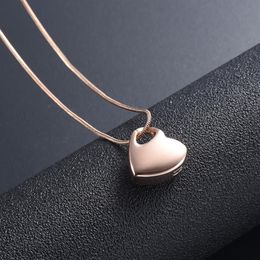 LkJ9960 Rose Gold Blank Engravable Heart Cremation Pendant Funeral Casket Loss of Love Memorial Urn Locket Hold Love One Ashes K231s