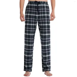 Men's Sleepwear Comfortable Sleeping Pants Mens Warm Trousers Plaid Winter Loose Homewear Cloth Vantage Top Male Oversized