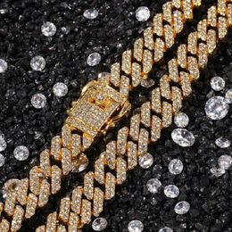 Fashion luxury designer exaggerated braided full diamonds Cuban chain necklace for men women hip hop jewelry272u