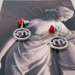 Designer Earrings M Sier Heart Set Diamond Qixi Valentine's Day Small And Cute Earrings