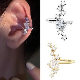 Stud Zircon Star Clip Earrings Around The Ear Cuff On Shiny For Women Girl Fashion Y2K Trendy Jewelry Korean Fake Without Piercing 231219