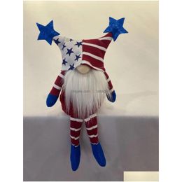Dolls Independence Day Doll Toys Home Decoration American National Pentagram Star Long Legged Faceless Sofa Car Decor Kids Gifts Dro Dhv5M